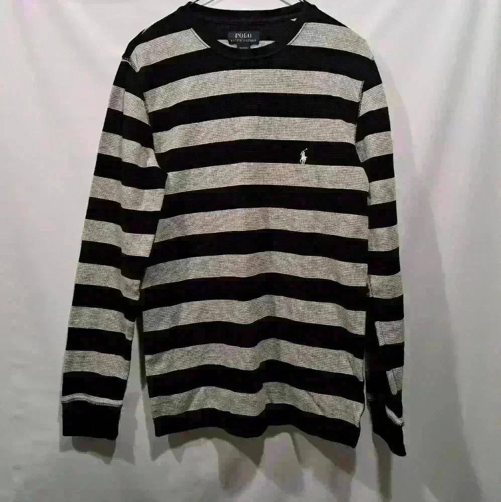 POLO Ralph Lauren Rugby Stripe Thermal sz M - Picture 1 of 8
